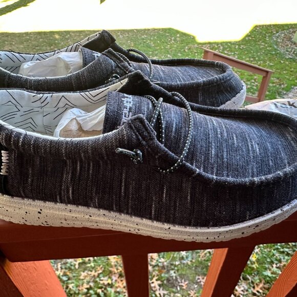 HEY DUDE WALLY YOUTH STRETCH BLACK Y5 L6 - Picture 3 of 5